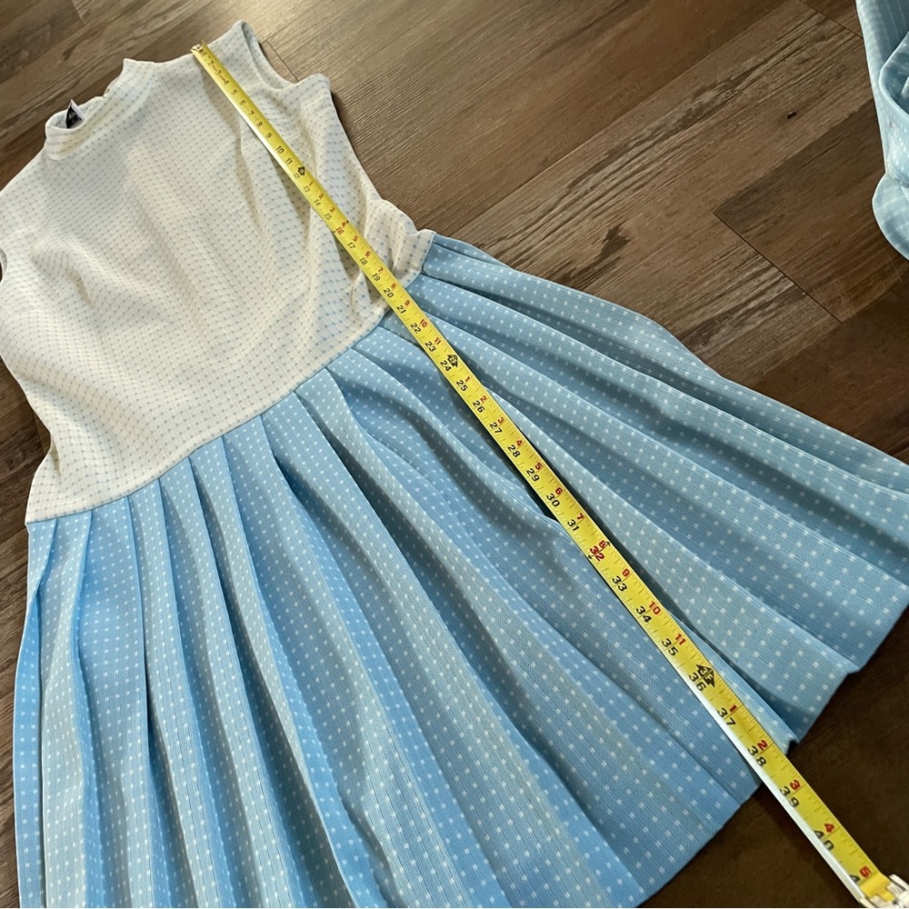 Bleeker Street vintage pleated blue dress with jacket 12 - Picture 4 of 12